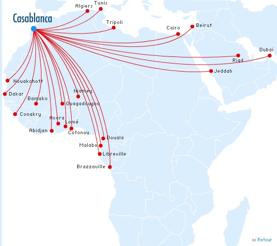 Royal Air Maroc destinations and international flight network